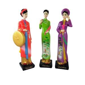 Set of 3 Vietnamese women Tradional Dress Vietnam figurines
